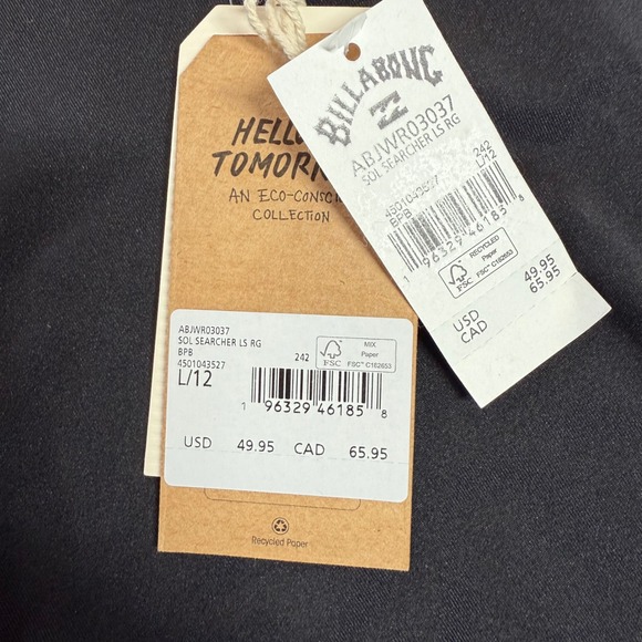 Billabong Sol Searcher Rashguard Womens L Black UPF 50+ Long Sleeve Swim Top - Picture 4 of 9